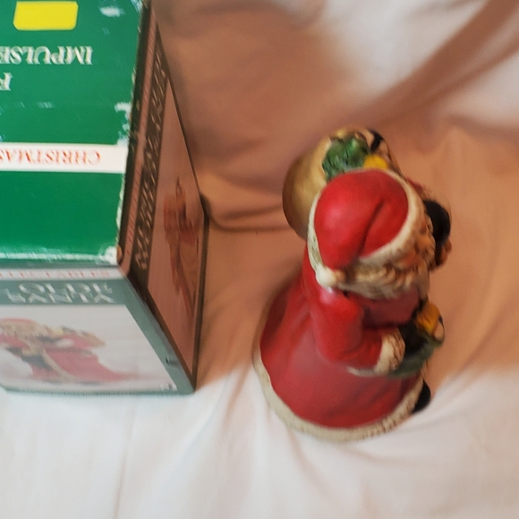 Musical Olde World Santa Claus Vtg 1991 Porcelain Figurine Stocking - Picture 6 of 13